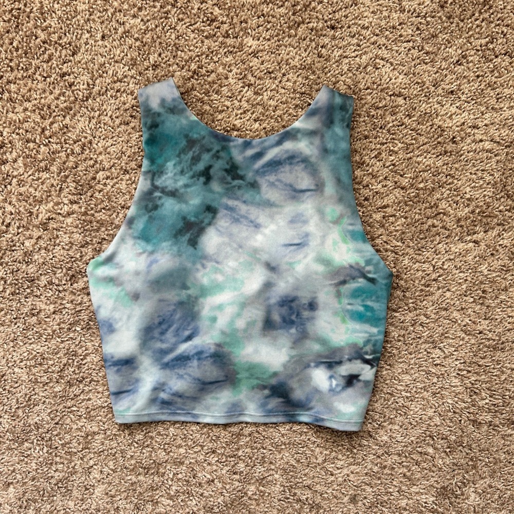 Athleta‎ I Conscious Crop A-C Sports Bra Top I Size XS I Tie Dye Racerback